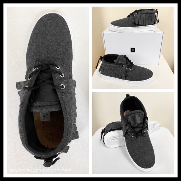 CLEAR WEATHER FRINGE GREY WHITE MID LOW TOPS A2C - Picture 4 of 8